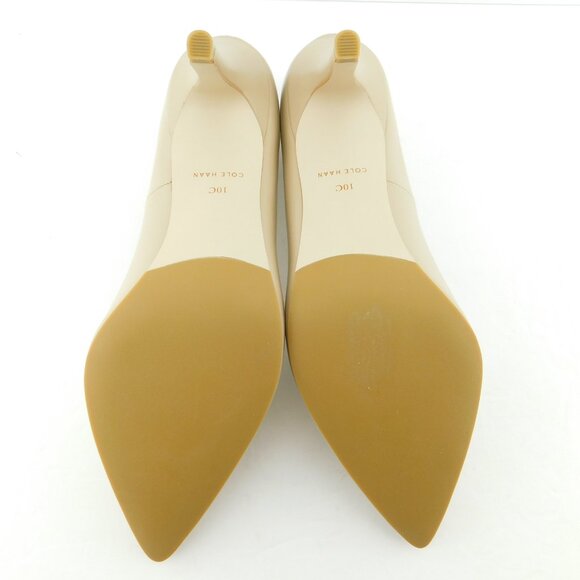 Unworn COLE HAAN Beige Nude Leather Classic Pump Heels 10 C Wide - Picture 5 of 7